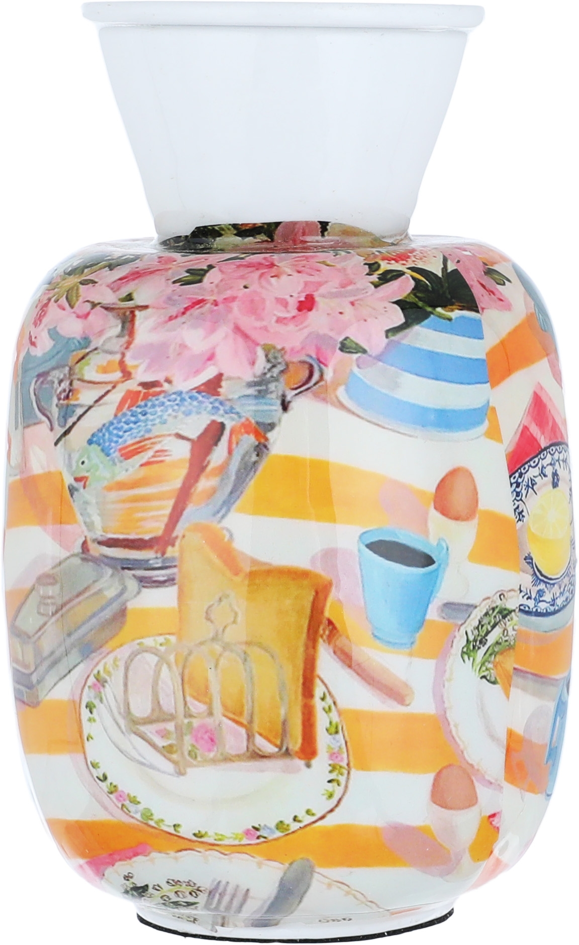 Al Saif Gallery porcelain vase, 16 x 10 cm, floral pattern - white colored product image 2