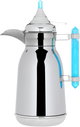 Al Saif Gallery Shahad thermos set, 1/1 liter, two pieces, thermal glass inner container, steel outer shell - `Silver product image 5