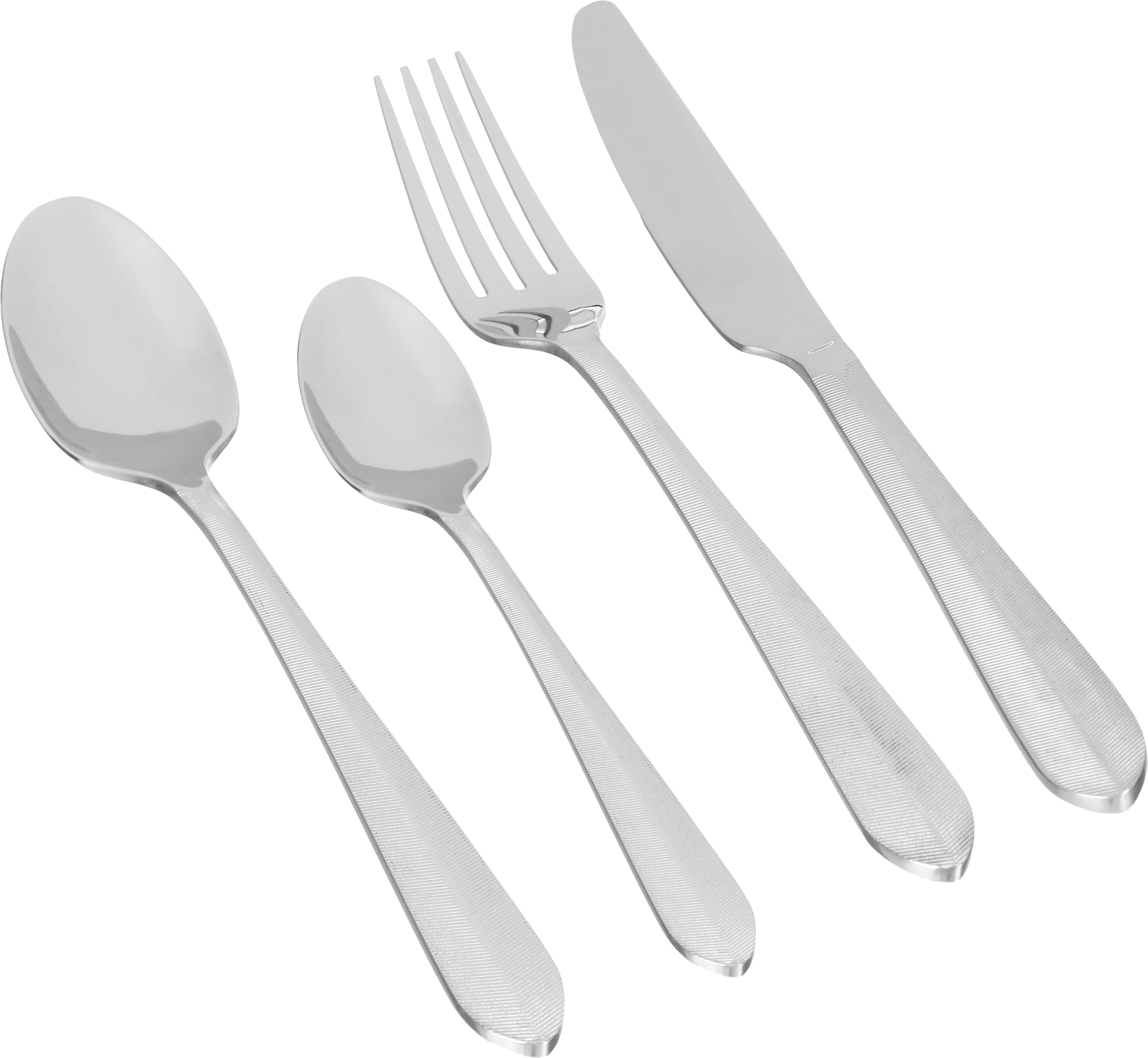 طقم ملاعق استيل السيف غاليري، 24 قطعة، بنقش - فضي product image
