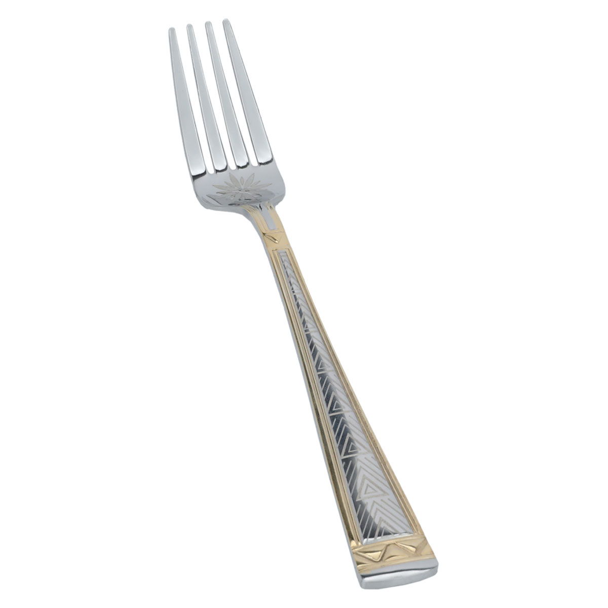 Al Saif Gallery steel tea spoon set, engraved with golden script, 6 pieces - silver product image