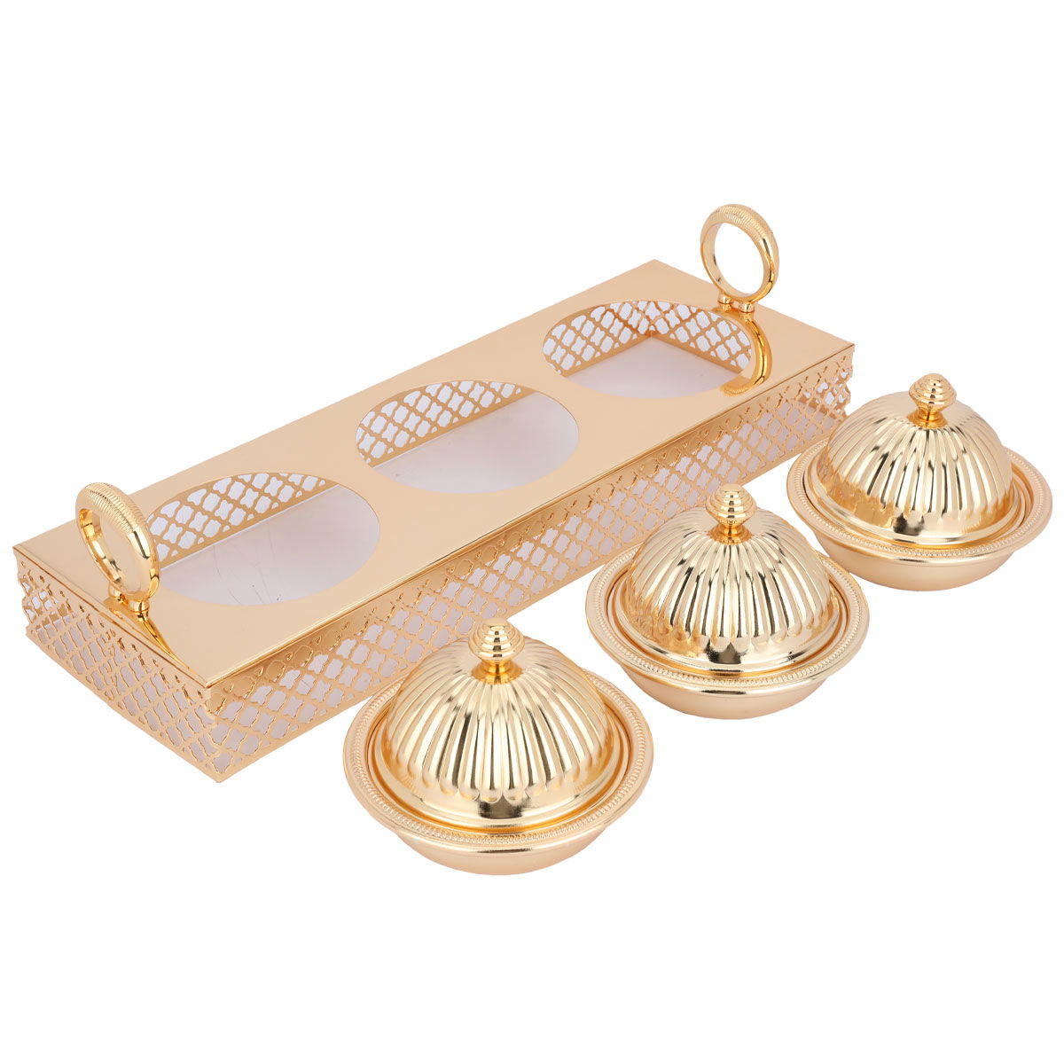 Al Saif Gallery Dates Set with Toferia Steel, 3 Pieces - Gold product image 2