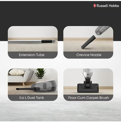 مكنسة كهربائية راسل هوبز، بقوة 600 واط، 0.6 لتر، K-22A102W - ابيض product image 4