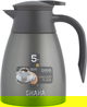 Shaha Thermos, 1 liter, stainless steel inner material, stainless steel outer body, pressure - gray product image 1