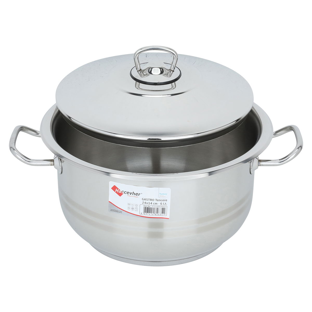 Al Saif Gallery steel pot, 14 x 24 cm, side handles - silver product image 2