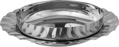 Al Taj Home Trading Establishment Stainless steel bowl with saucer, 38/28 cm, round - silver product image 1