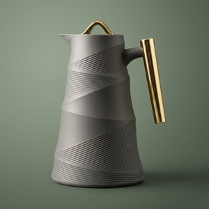 Bamboo Glory Thermos, 1 liter, glass inner container, plastic outer shell - gray product image