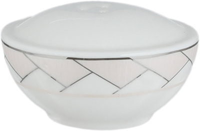 طقم تقديم سفرة بورسلان السيف غاليري، 65 قطعة، نقش فضي - أبيض وردي product image 13