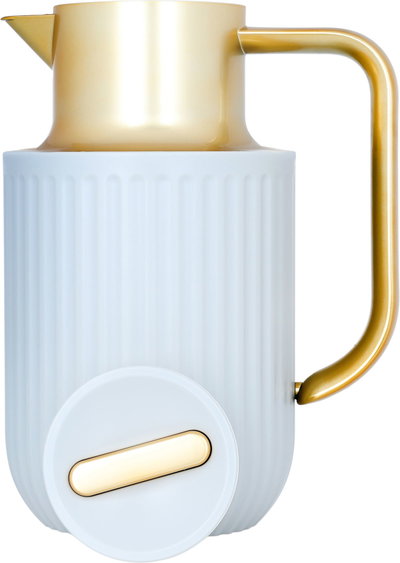 Everest Laura Thermos, golden handle, 1 liter, thermal glass inner shell, plastic outer shell - light gray product image 4