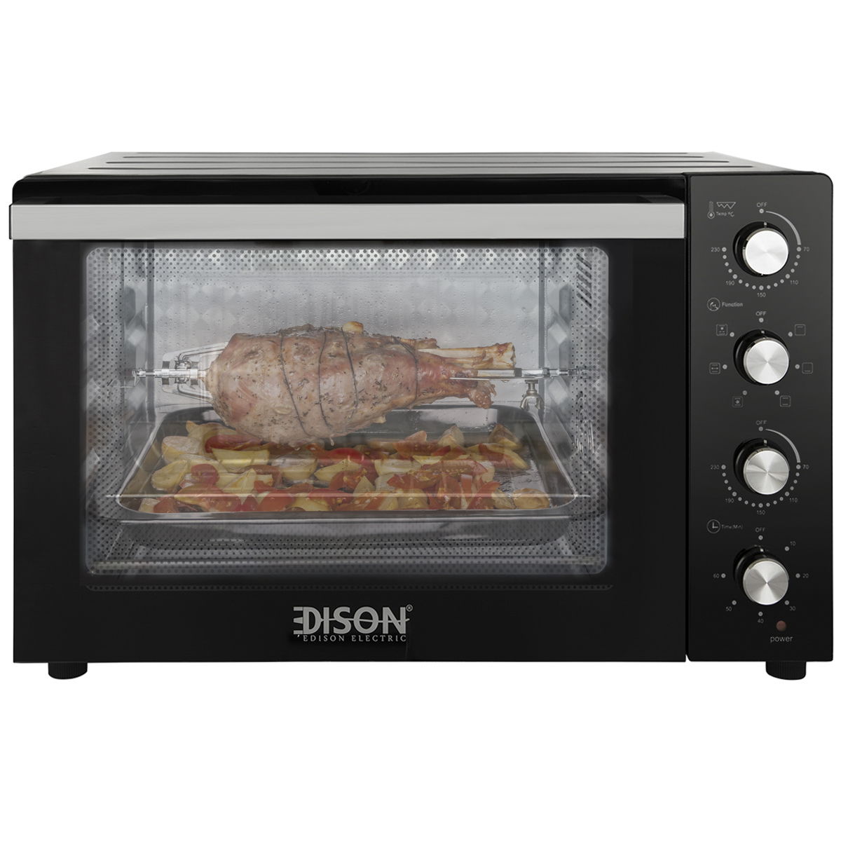 فرن كهربائي إديسون، دبل جلاس، 80 لتر - أسود product image 1