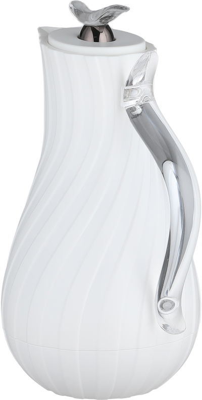 ترمس ليال جلوري، 1 لتر، خامة داخلية زجاج، يد شفاف، غطاء ضغاط - ابيض product image 3