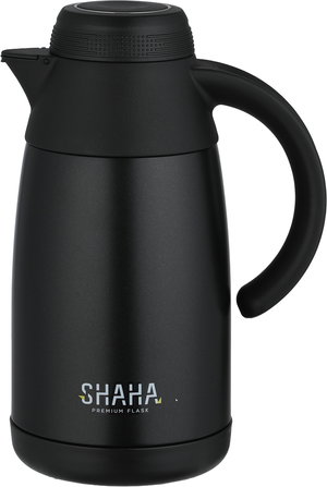 Shaha Thermos, Stainless Steel Inner Container, 0.8 Liter, Self-Service, Pressurized - Black product image