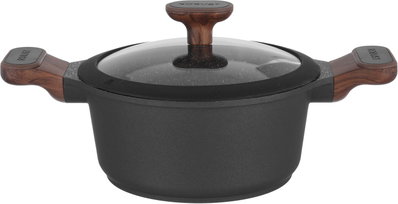 Robust Granite and Aluminum Cookware Set with Glass Lid, 9 Pieces - Black product image 6