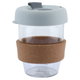 كوب زجاج السيف غاليري، 340 مل، بحزام سيليكون، غطاء رمادي - شفاف product image 1