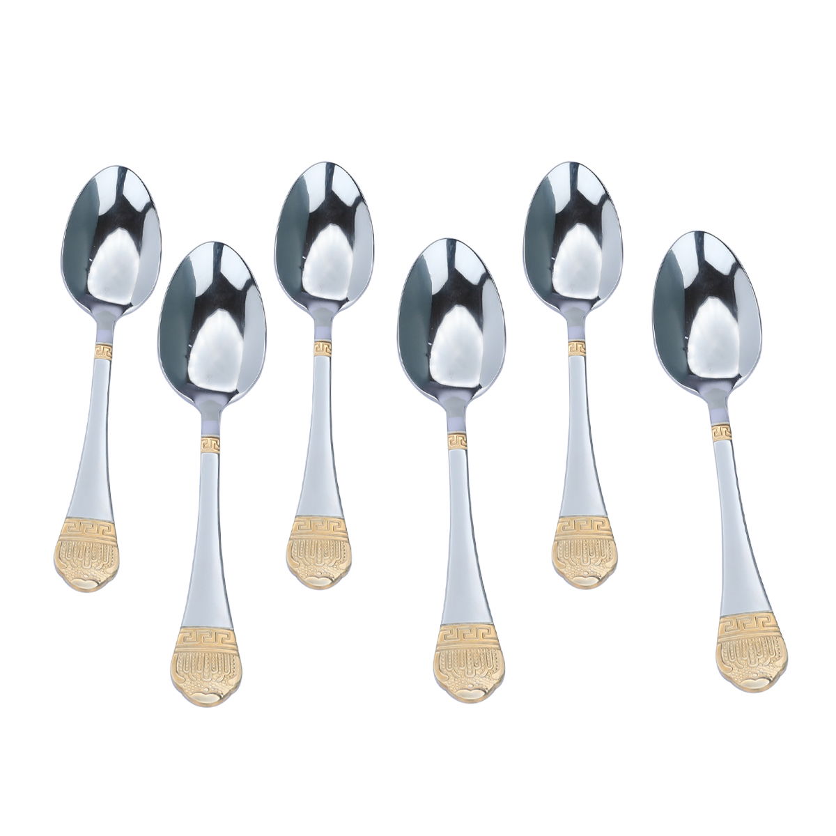 طقم ملاعق اكل استيل السيف غاليري، 6 قطع - فضي مذهب product image 2