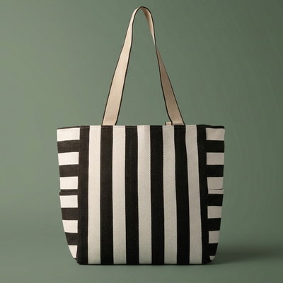 شنطة ترامس قماش السيف غاليري، 34x18x34 سم - اسود ابيض product image 1