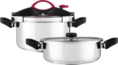 طقم قدور ستانلس ستيل سيترام، قطعتين، 4/6 لتر - فضي اسود product image 1