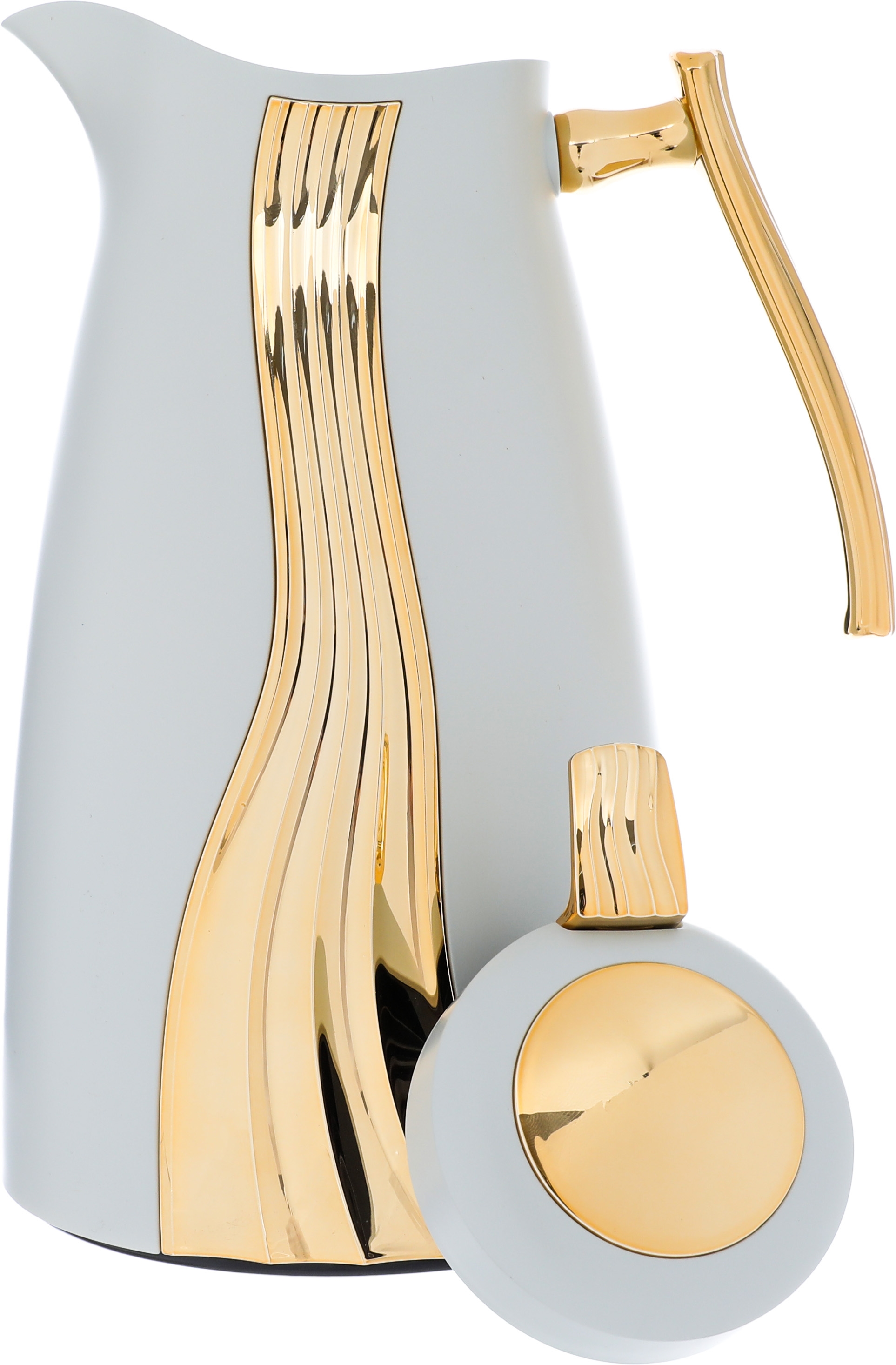 Al Saif Gallery Karma thermos, two pieces, thermal glass inner case, steel outer case - white and golden product image 4
