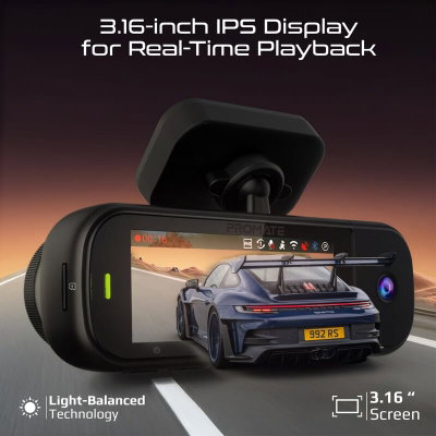 Promate Rovex-H3 Car Camera, 4K 3.16 Inch, 512GB, Wi-Fi Support, GPS - Black product image 2