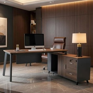 مكتب مودرن خشب MDF، 70×160×76 سم - بني داكن product image