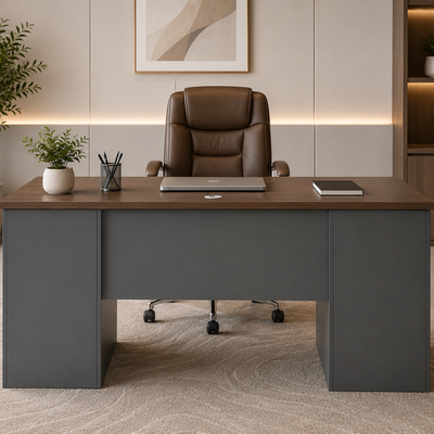 مكتب إداري مودرن خشب MDF، 75×140×70 سم - بني غامق product image 1