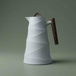 ترمس بامبو جلوري، 1 لتر، حافظة داخلية زجاج - رمادي فاتح product image