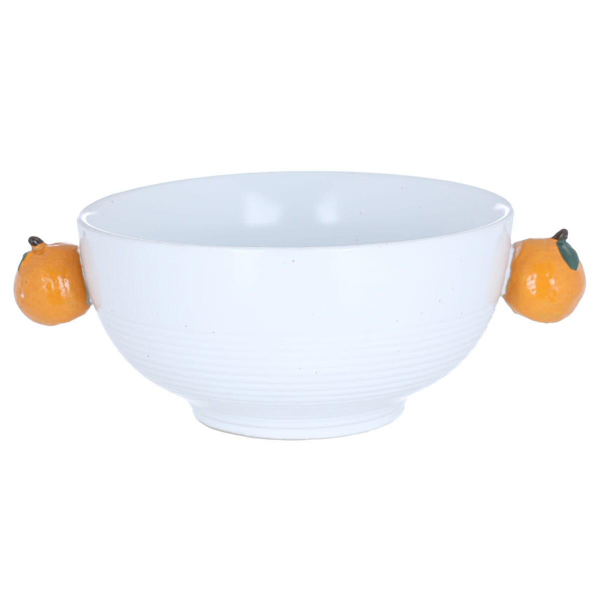 Al Saif Gallery Porcelain Bowl with Orange Handle, 26.7 x 20.5 x 9.5 cm, Round - White product image