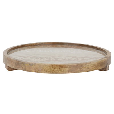 صحن تقديم خشب السيف غاليري، دائري - بني فاتح product image 2