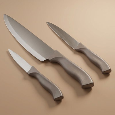 طقم سكاكين استيل السيف غاليري، 3 قطع، 8 / 5 / 3.5 بوصة - كابتشينو product image 1