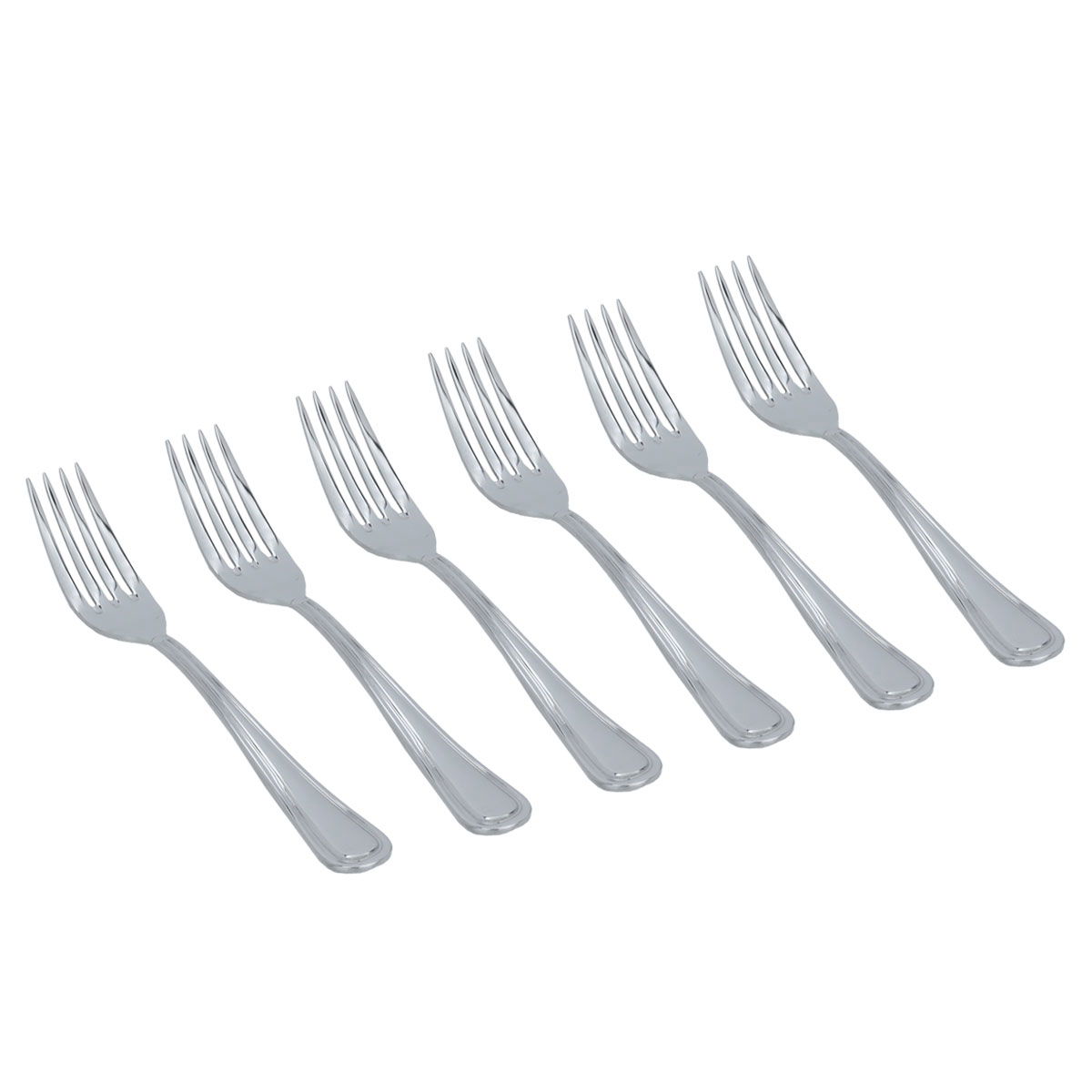 Al Saif Gallery steel dessert forks set, 6 pieces, plain - silver product image