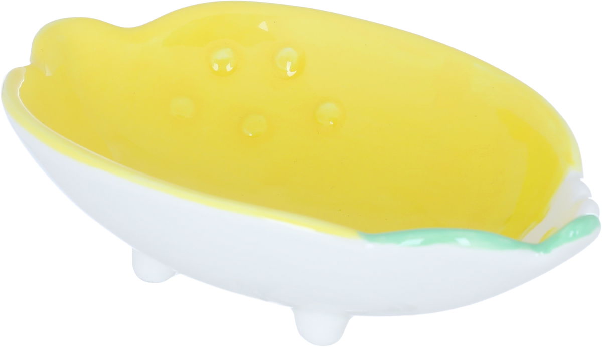 Al Saif Gallery porcelain serving plate, 17 x 11.3 x 4.6 cm, lemon shape - yellow product image 2