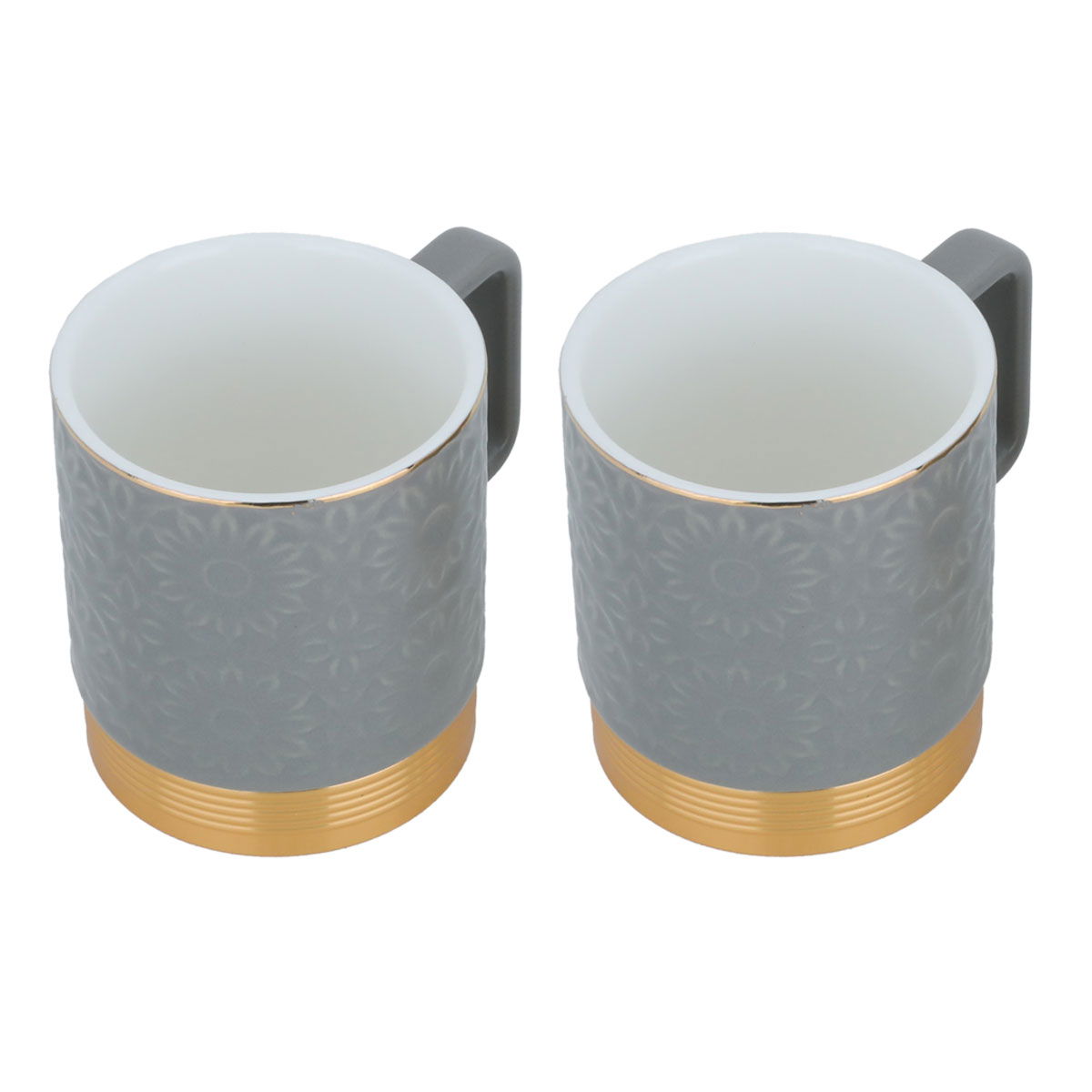 Al Saif Gallery Porcelain Tea Cup Set, Wooded, 2 Pieces - Gray product image 1