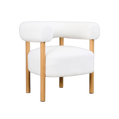 كرسي مودرن خشب ام دي اف، 92×90×53 سم، قماش بوكليه - ابيض product image 3