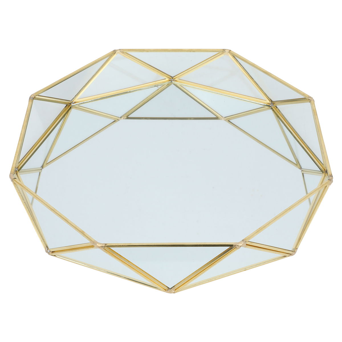 طوفرية زجاج السيف غاليري، 5×30×30 سم، بحافة ذهبي - شفاف product image