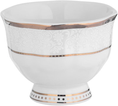 Al Saif Gallery porcelain coffee cup set, white, embossed with golden script, 12 pieces - white product image 2