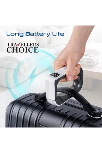Promate ABS Silicone Travel Luggage Scale, 50 kg, LCD Display - White/Black product image 5