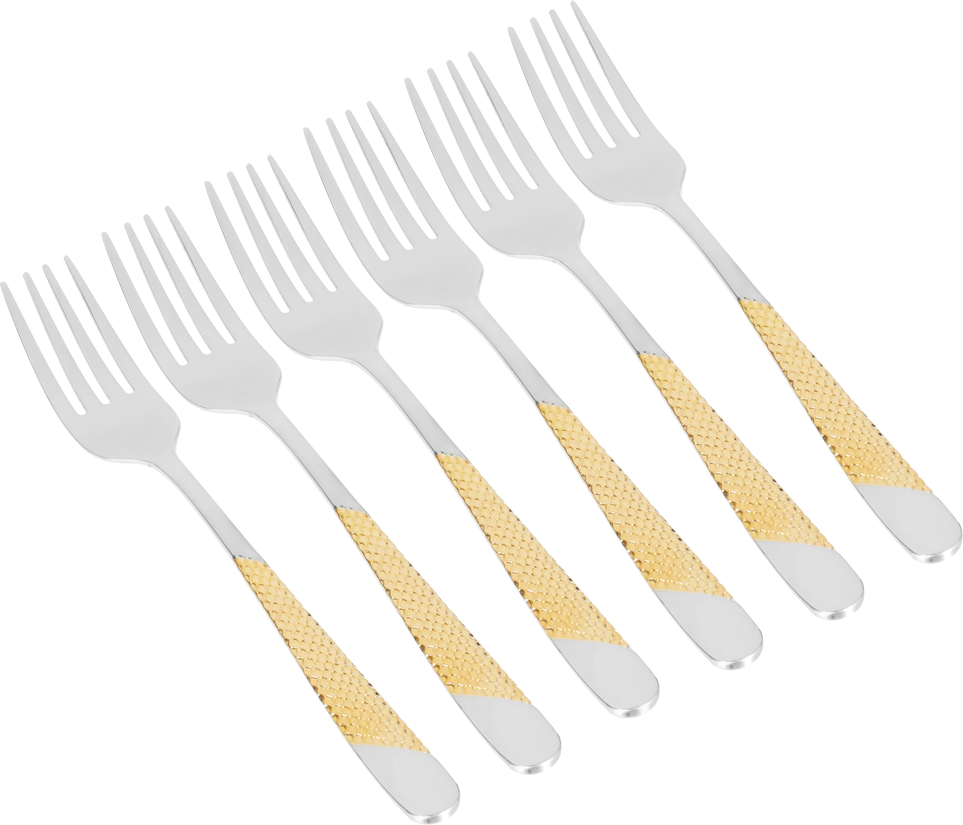 Al Saif Gallery steel fork set, 6 pieces, gold-silver pattern product image