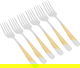 Al Saif Gallery steel fork set, 6 pieces, gold-silver pattern product image 1
