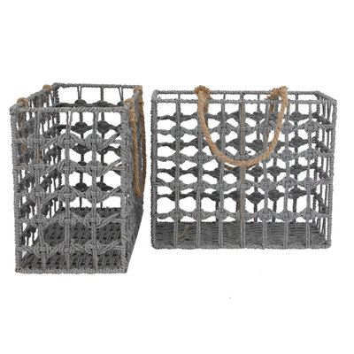 Diamond Glow Wicker Thermos Bags Set, 2 Pieces - Gray product image 2