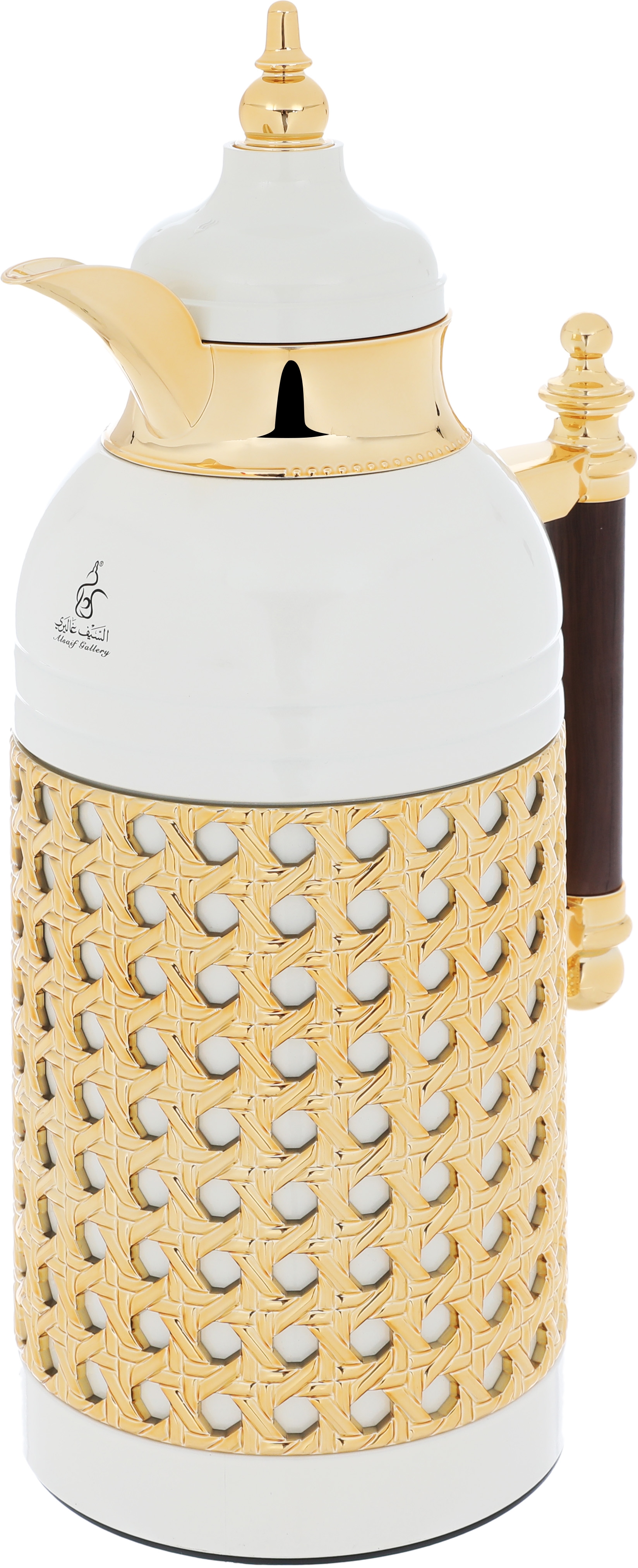 Al Saif Gallery Steel Thermos Set, 1 Liter, 2 Pieces - Golden White product image 4