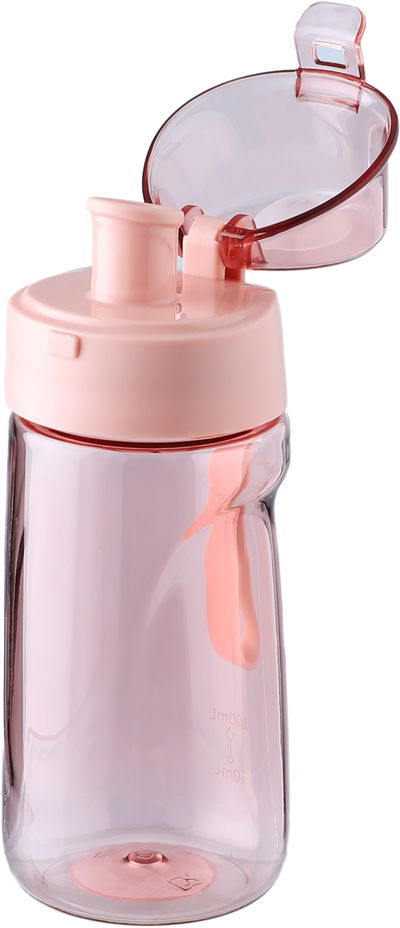 Saifso Kids Plastic Water Bottle with Lid, 370 ml - Clear Pink product image 2