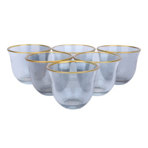 طقم فناجين قهوة عربي زجاج السيف غاليري، 6 قطع - شفاف product image