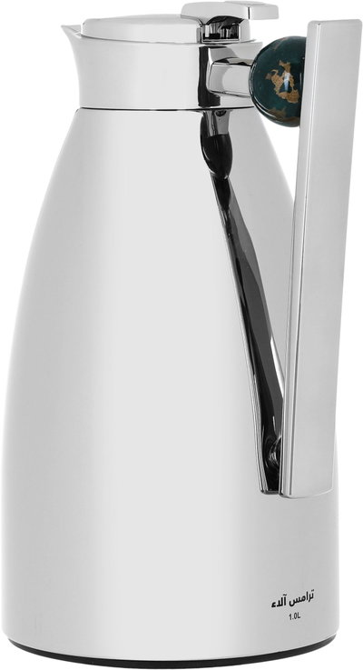 Al Saif Gallery Alaa thermos set, 1/1 liter, two pieces, thermal glass inner container, steel outer shell - `Silver product image 8
