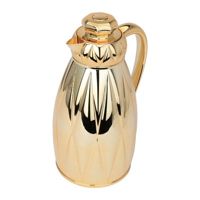 Al Saif Gallery Isle thermos set, 1/1.3 liter, 2 pieces, thermal glass inner shell, plastic outer shell - gold product image 4