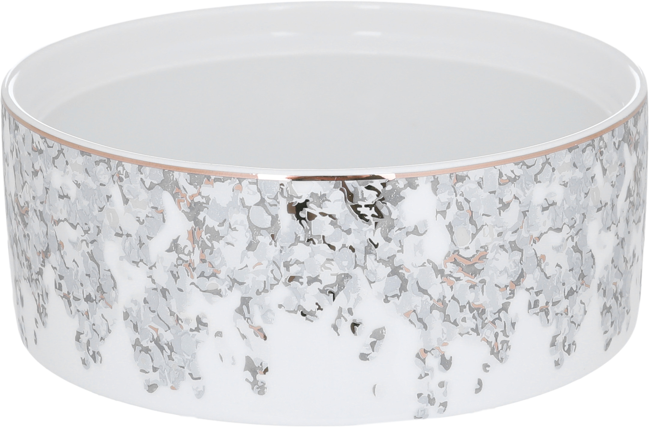 Porcelain date with acrylic cover from Al Saif Gallery, gray-white pattern product image 2