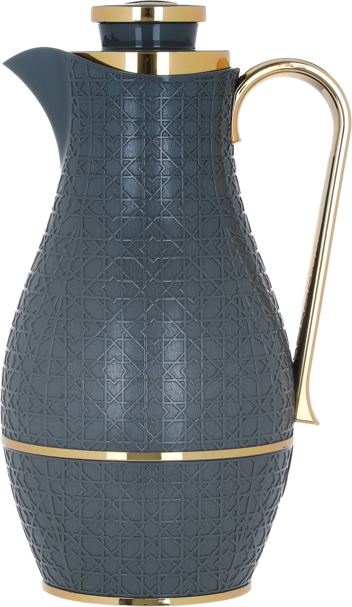 Al Saif Gallery Hessa thermos set, 1 liter, thermal glass inner shell, plastic outer shell - gray product image 2