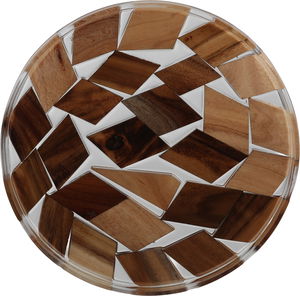 صحن تقديم اكريلك السيف غاليري، 25x25x2.3 سم، دائري - خشبي فاتح product image 2