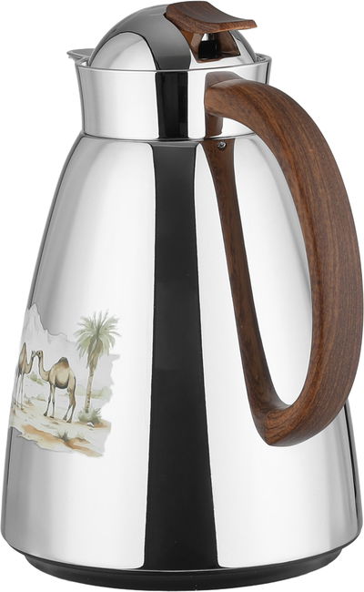 طقم ترامس سيف بلص، 0.7 / 1 لتر، خامة داخلية زجاج، غطاء ضغاط - فضي لامع خشبي product image 3