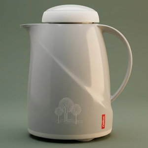 Helios Thermos, 0.3 litres, tree pattern, thermal glass inner shell, plastic outer shell - light gray product image