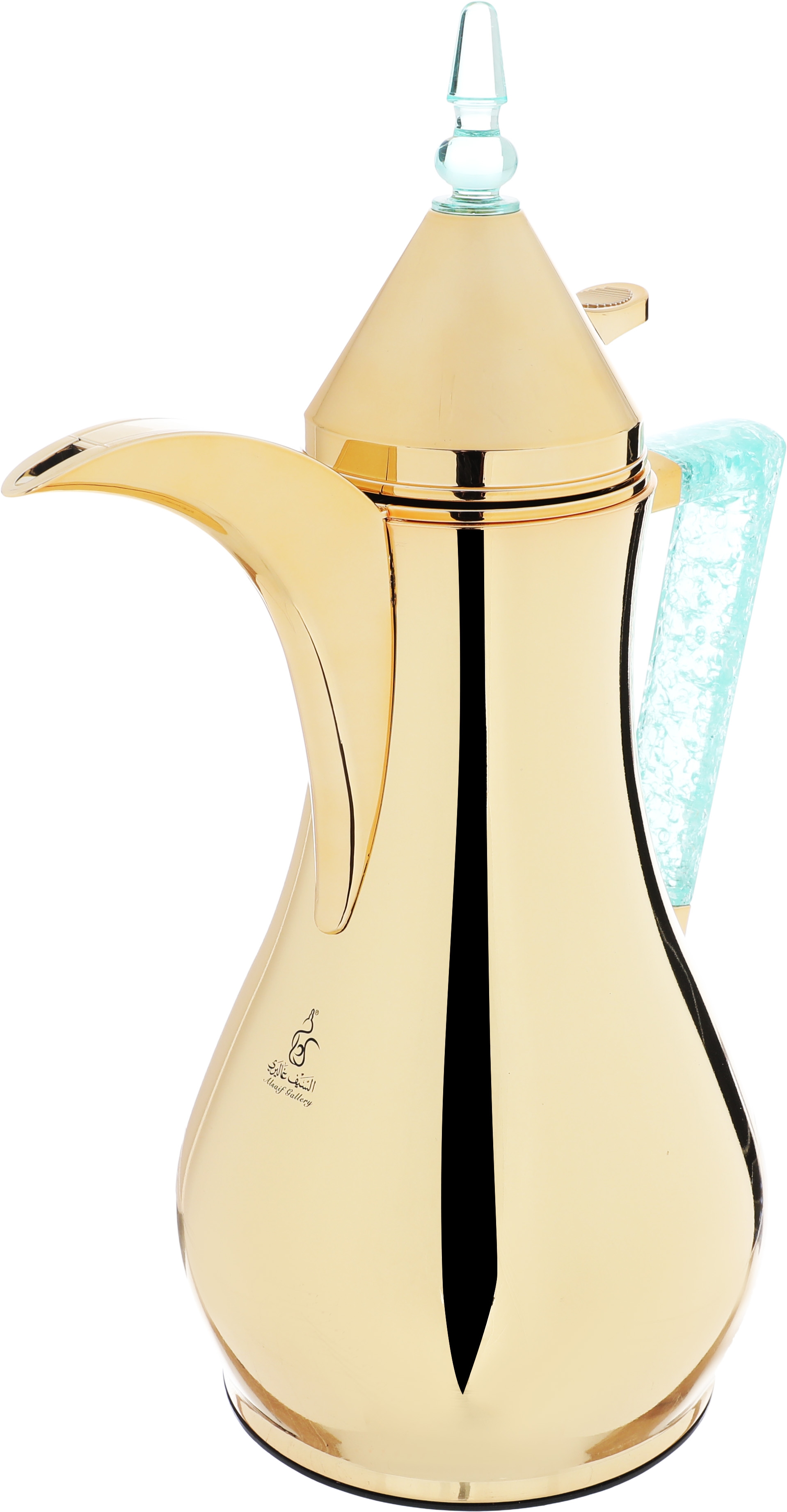 Al Saif Gallery thermos set, 1 liter, crystal handle, thermal glass inner case, steel outer case - gold product image 5
