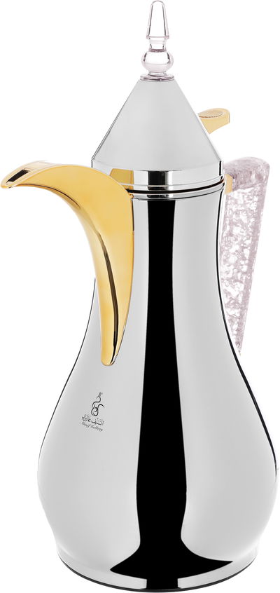 Al Saif Gallery Maha thermos set, two pieces, 1 liter, thermal glass inner container, steel outer shell - silver product image 8